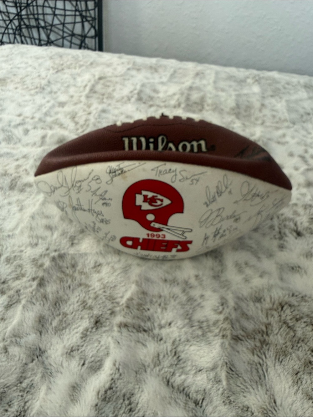 Wilson White & Brown Kansas City Chiefs Signed Football